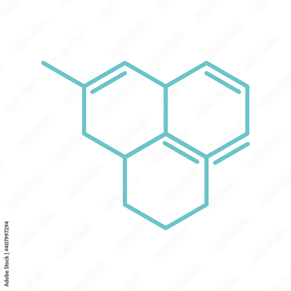 Poster chemistry structure molecule science flat style