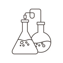 chemical experiment glassware science line style