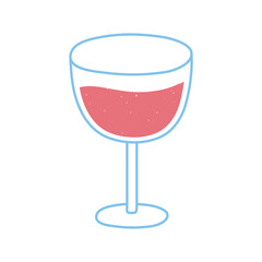 wine glass drink celebration icon in cartoon style