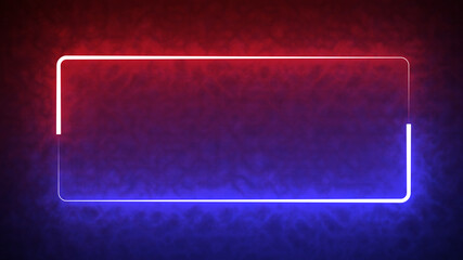 Colorful of red and blue rectangle light blaze abstract effect in black background