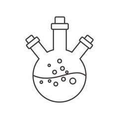 chemistry laboratory equipment glass flask science line style