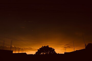 sunset over the city
