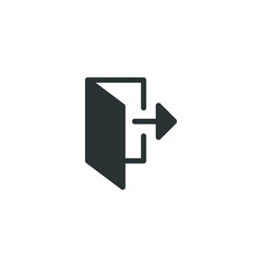 Exit solid icon. Exit doorway Emergency Navigation concept Exit door sign in glyph style for mobile concept and web design. Vector illustration design on white background. EPS 10