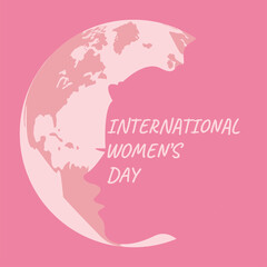 International women's day poster. Woman sign. Simple design template. Happy Mother's Day. Vector illustration of Eps 10