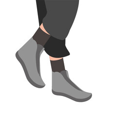 male trendy gray boots shoes vector design