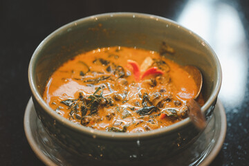 Thai curry with river snail. Traditional Thai food