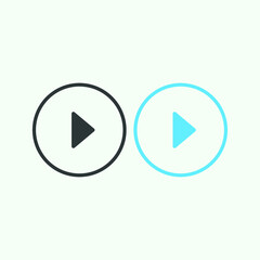 Play button icon in trendy flat style isolated on grey background. Play symbol for your web site design, logo, app, UI. Vector illustration