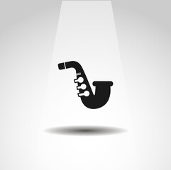 Saxophone icon, Saxophone simple music icon
