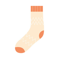 orange and striped sock icon vector design