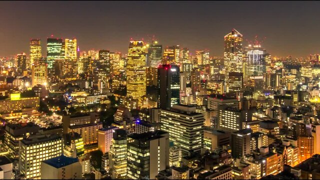 東京夜景のタイムラプス（パンチルト）