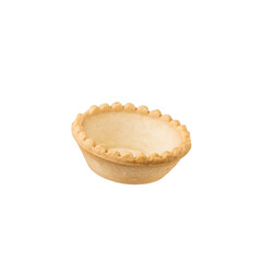 Large empty tartlet isolated on a white background.