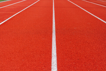 path for runners. racetrack on outdoor stadium. healthy sports life.