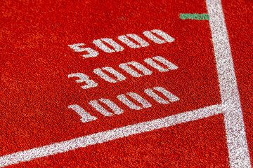 path for runners. racetrack on outdoor stadium. healthy sports life.