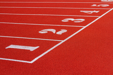 path for runners. racetrack on outdoor stadium. healthy sports life.