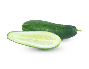 cucumber slice on white background.