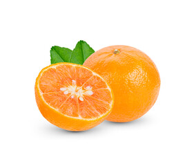 orange fruit isolated on white background.