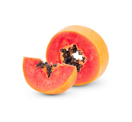 papaya fruit isolated on white background