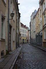 Narrow street in old Tallinn, Estonia