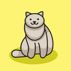 Illustration vector graphic of a cute cat doing yoga movement