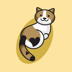 Illustration vector graphic of a cute cat doing yoga movement