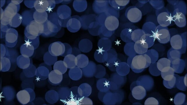 snowflake falling ice dust particles element for Christmas and Christmas eve and light blink faded background