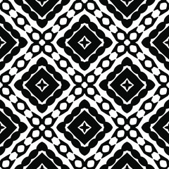 Geometric vector pattern with triangular and oval elements. Seamless abstract ornament for wallpapers and backgrounds. Black and white colors.