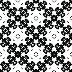 Geometric vector pattern with triangular elements. Seamless abstract ornament for wallpapers and backgrounds. Black and white colors.