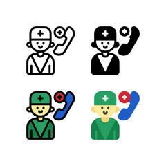Call Nurse for Medical Icon, and illustration Vector