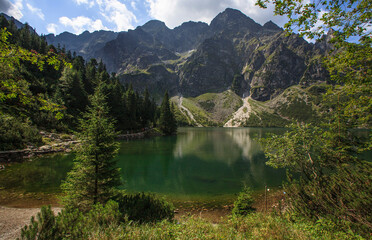 Lake Morskoe Oko in the Tatras. Poland. Europe