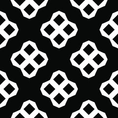 Geometric vector pattern with triangular elements. Seamless abstract ornament for wallpapers and backgrounds. Black and white colors.