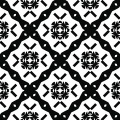 Geometric vector pattern with triangular elements. Seamless abstract ornament for wallpapers and backgrounds. Black and white colors.