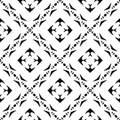 Geometric vector pattern with triangular elements. Seamless abstract ornament for wallpapers and backgrounds. Black and white colors.