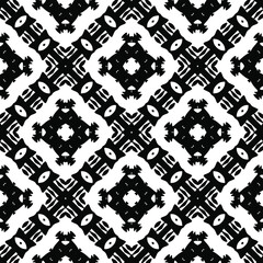 Geometric vector pattern with triangular elements. Seamless abstract ornament for wallpapers and backgrounds. Black and white colors.