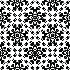 Geometric vector pattern with triangular elements. Seamless abstract ornament for wallpapers and backgrounds. Black and white colors.