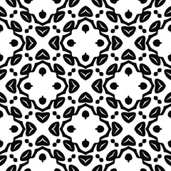 Geometric vector pattern with triangular elements. Seamless abstract ornament for wallpapers and backgrounds. Black and white colors.