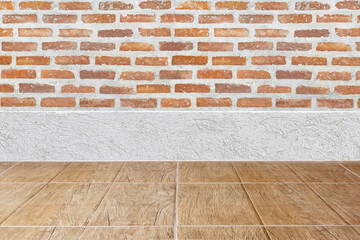 floor with wall and brick wall texture background
