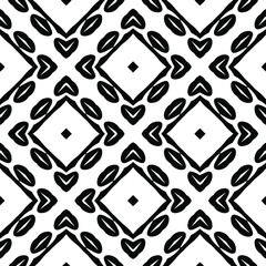 Geometric vector pattern with triangular elements. Seamless abstract ornament for wallpapers and backgrounds. Black and white colors.