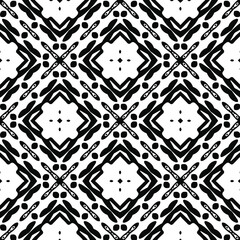 Geometric vector pattern with triangular elements. Seamless abstract ornament for wallpapers and backgrounds. Black and white colors.