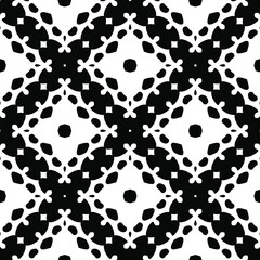 Geometric vector pattern with triangular elements. Seamless abstract ornament for wallpapers and backgrounds. Black and white colors.