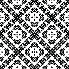 Geometric vector pattern with triangular elements. Seamless abstract ornament for wallpapers and backgrounds. Black and white colors.