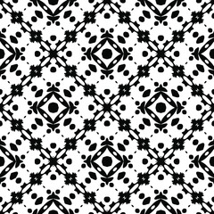 Geometric vector pattern with triangular elements. Seamless abstract ornament for wallpapers and backgrounds. Black and white colors.