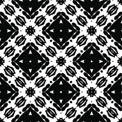 Geometric vector pattern with triangular elements. Seamless abstract ornament for wallpapers and backgrounds. Black and white colors.