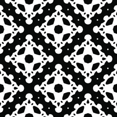 Geometric vector pattern with triangular elements. Seamless abstract ornament for wallpapers and backgrounds. Black and white colors.