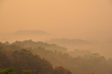 Fototapeta premium misty morning in the mountains