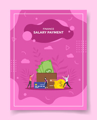 salary payment concept for template of banners, flyer, books cover, magazine