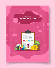 credit report concept for template of banners, flyer, books cover, magazine