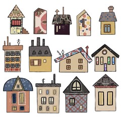 Houses and other building symbol. icon. illustration