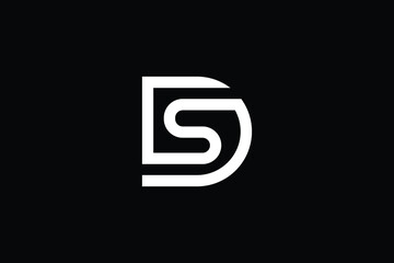 SD logo letter design on luxury background. DS logo monogram initials letter concept. SD icon logo design. DS elegant and Professional letter icon design on black background. D S SD DS