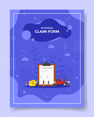 business claim form concept for template of banners, flyer, books cover, magazine