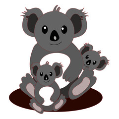 Naklejka premium Koala family 